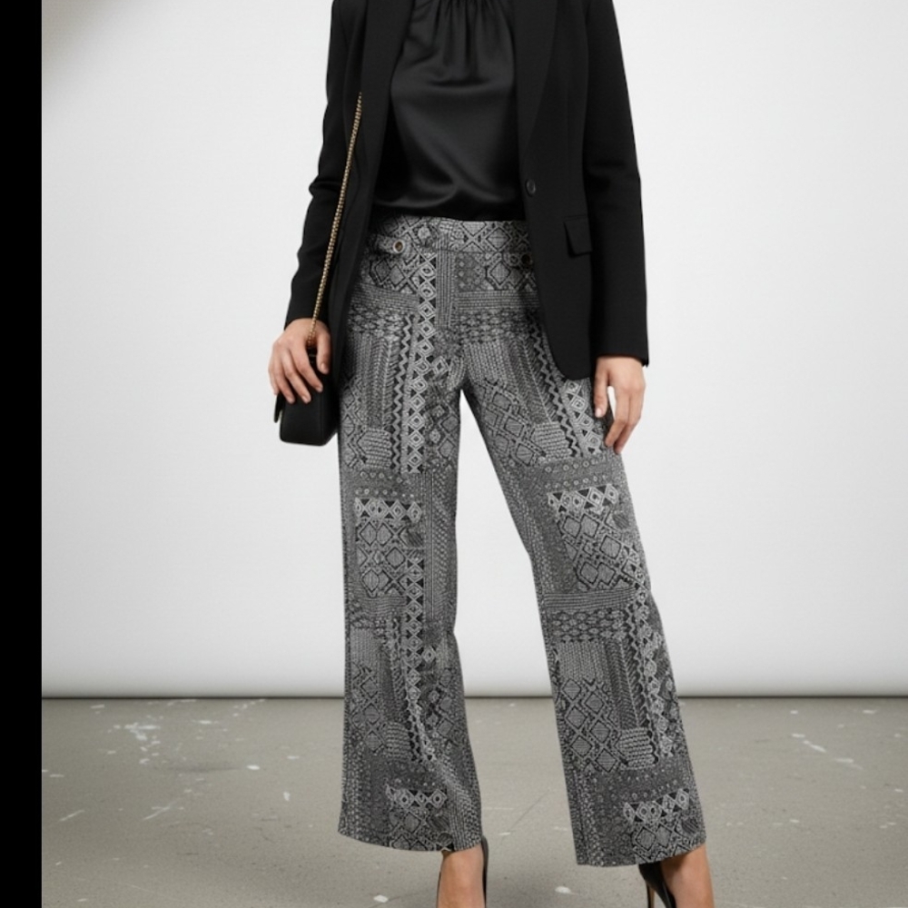 Robert Louis Black and Gray Wide Leg Pants XL